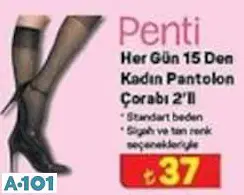 PENTİ HERGÜN 15 DEN KADIN PANTOLON ÇORABI 2'Lİ